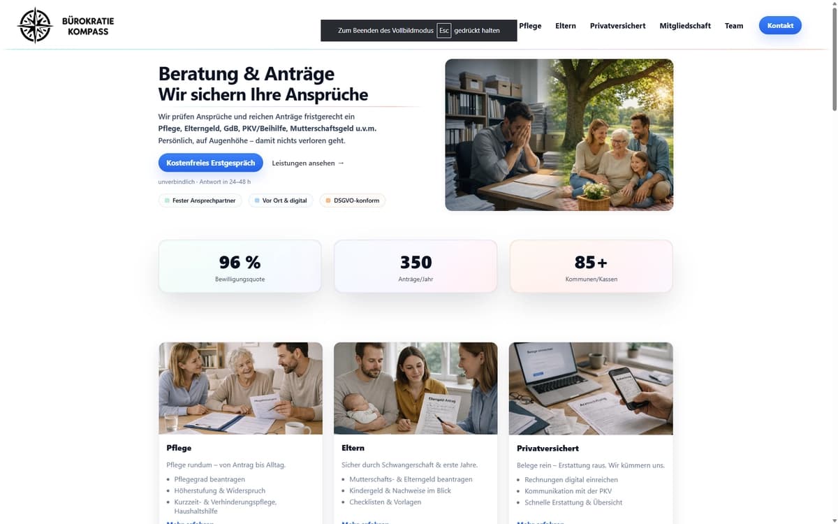 Bürokratiekompass – Orientierung im deutschen Bürokratiedschungel, digital gemacht