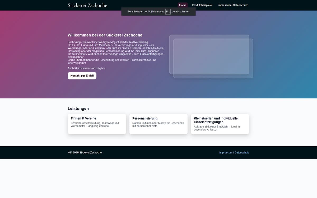 Stickerei Zschoche – Handwerk trifft modernem Webdesign